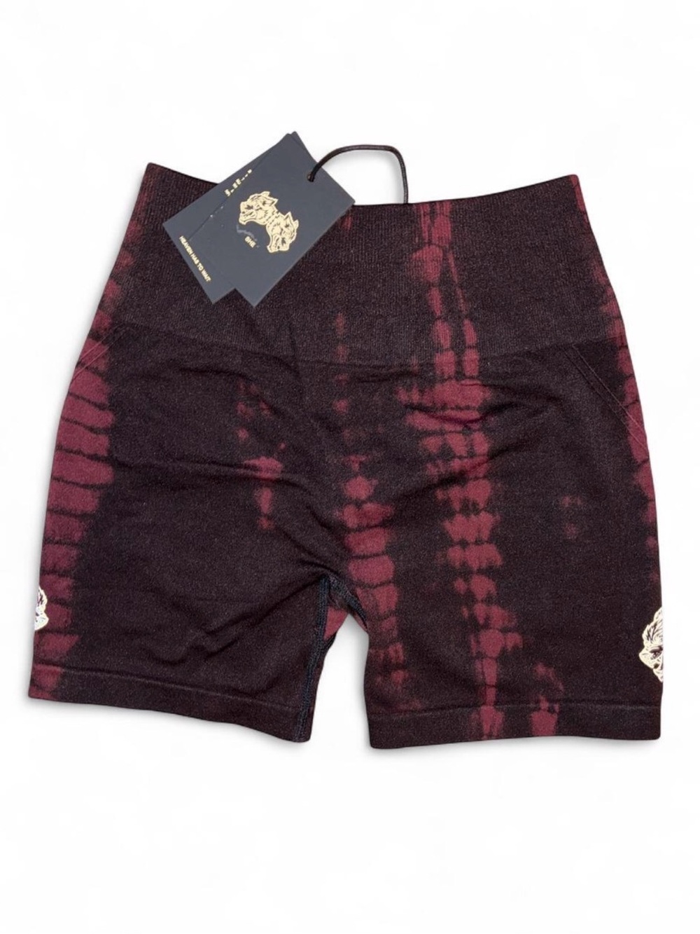 Darc Sport Tie-Dye Biker Shorts - Wine/Black